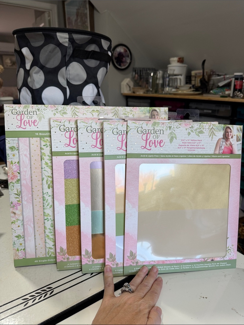 Crafters Companion Garden of Love Paper Pad, Glitter, Matt, Linen & Vellum Pads